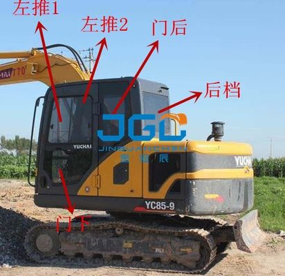 YC85-9 150 360 230 135-9 Bagger Vorder- und Hinterwindschutzscheibe, linke und rechte Türen und Fenster