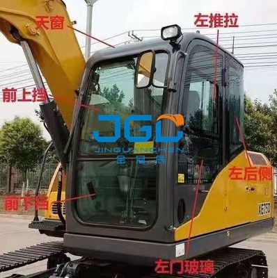 XE75DA 85C 80 vorderes unteres Getriebeglas Bagger vorderes Dämpferglas hintere Seite gebogenes Glas