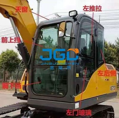 XE75DA 85C 80 vorderes unteres Getriebeglas Bagger vorderes Dämpferglas hintere Seite gebogenes Glas