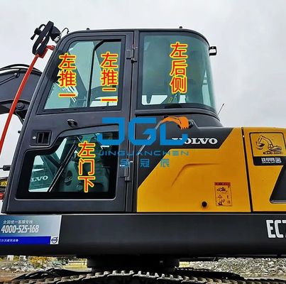 EC75D-Bagger-Glastür vorne oben und unten links, hintere Windschutzscheibe rechts, großes Oberlicht