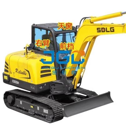 E690H/635/655/675/685 Bagger-Windschutzscheibe, hintere Seitenbiegung, rechter Arm, Oberlicht
