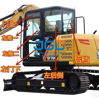 SY75C Frontscheibe für Bagger, Push-Pull-Fenster, oberer und unterer linker und rechter hinterer Block aus gehärtetem Glas
