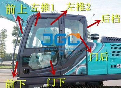 SK210 250 Front And Rear Windshield Laminated-Glas des Bagger-260 350LC-10