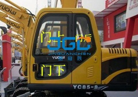 YC85-8 Bagger Front Gear Rear Block Left und rechte Türen und obere und unterere Windschutzscheibe Windows