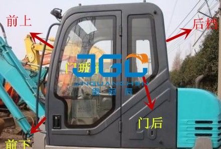 SK60C Bagger Front Stop Hinterstop Tür Glasfenster Ober- und Unterwindschutzscheibe
