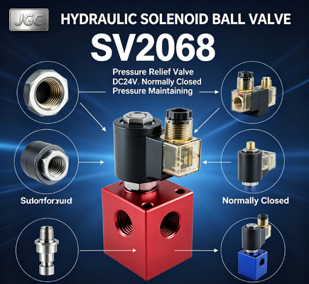 SV2068 Hydraulisches Magnetventil Kugelhahn Druckentlastungsventil Gewindepatrone DC24V Normalerweise geschlossenes Druckhalteventil