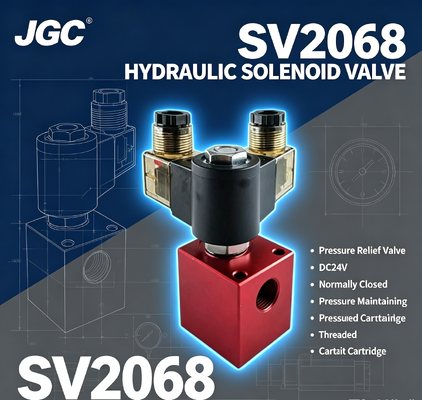 SV2068 Hydraulisches Magnetventil Kugelhahn Druckentlastungsventil Gewindepatrone DC24V Normalerweise geschlossenes Druckhalteventil
