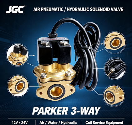 Parker 3-Wege-Luft-Pneumatik-Magnetventil 12V 24V Wasser Hydraulikspule Serviceausrüstung