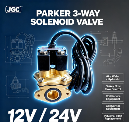 Parker 3-Wege-Luft-Pneumatik-Magnetventil 12V 24V Wasser Hydraulikspule Serviceausrüstung