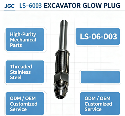 LS-06-003 Kundenspezifische hochreine mechanische Teile Baggerteile Gewindeglühkerze aus Edelstahl Modell ODM/OEM Marke