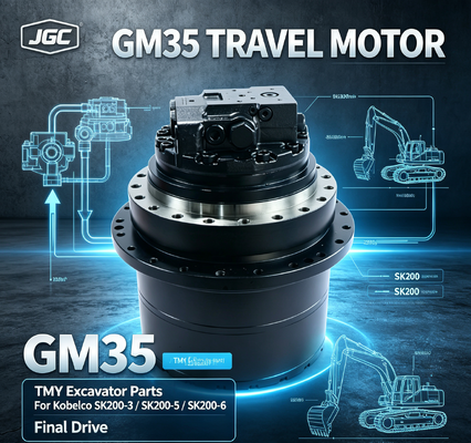 GM35 Baggerteile Hydraulischer Reisemotor für Kobelco Kompatibel mit SK200-3 SK200-5 SK200-6